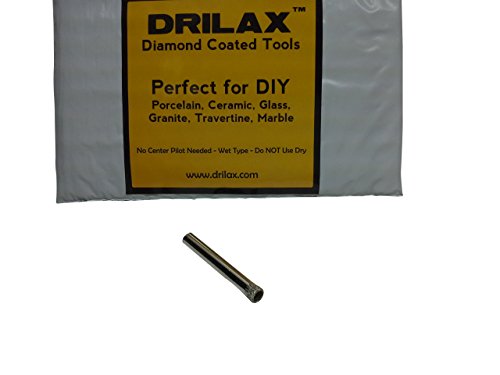Drilax Diamond Coated Drill Bit Hole Saw Size 1/4 inch in Inch Glass, Marble, Granite, Ceramic Porcelain Tiles, Bottles, Fish Tanks, Stones, Rocks, Gems DIY Kitchen, Bathroom Renovation Drilling Diamond Drill Bits (1mm to 7/8 inch) Diamond Hole Saws, Diamond Drill Bits, and Tools