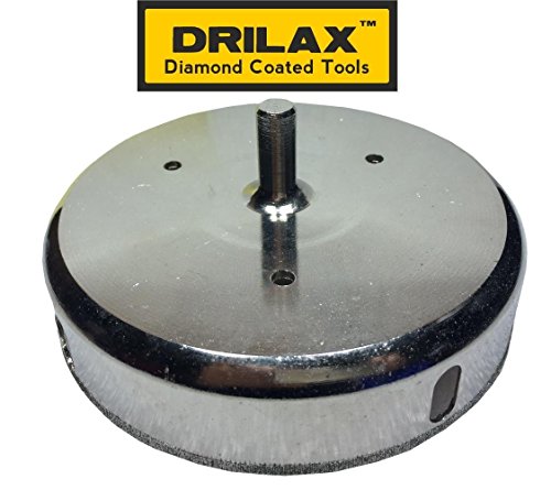 Drilax 5-7/8 inch Diamond Hole Saw Glass Cutting Ceramic Porcelain Tile Saw Marble Granite Quartz Coated Circular Drill Bit Tip Wet Drilling Core Grit Tool 5 7/8 Inches in Drilax010150 Chrome Series Diamond Hole Saw Drill Bits (1 inch to 4 inches) Diamond Hole Saws, Diamond Drill Bits, and Tools