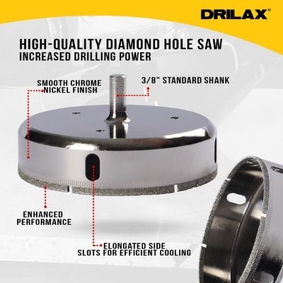 Diamond Hole Saw 16-120mm Cutter With Pilot Drill Bit Tile Glass Ceramic Marble 