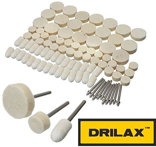 DRILAX 90 Pcs Wool Felt Wheel Point Mandrel Kit for Dremel Polishing Wheel Pad Rotary Tools Tools and Accessories Diamond Hole Saws, Diamond Drill Bits, and Tools