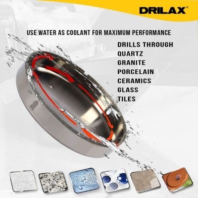 Drilax 7 inch Diamond Hole Saw Drill Bit for Ceramic Porcelain Tiles Chrome Series Diamond Hole Saws, Diamond Drill Bits, and Tools