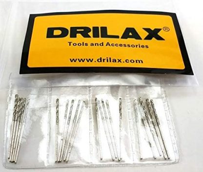Drilax 20 Pcs Set of 1mm Twist Diamond Drill Bit 1mm to 3mm Diamond Drill Bits for Crafts Diamond Hole Saws, Diamond Drill Bits, and Tools