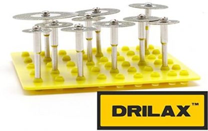Drilax 10 Pieces Diamond Coated Saw Cut Off Discs Set Wheel Blades Rotary Tool Set Shank for Diamond Cutting Disc Dremel Cutting Wheels for Rotary Tools (Dremel) Diamond Hole Saws, Diamond Drill Bits, and Tools