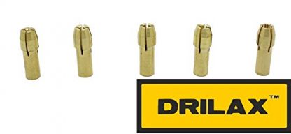 DRILAX 7 pieces Set 0.5mm 1mm 1.5mm 2.5mm 3mm Mini Drill Bit Collet Chuck System Set Allen Wrench Included Adapters - Attachments Diamond Hole Saws, Diamond Drill Bits, and Tools