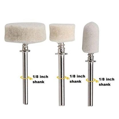 Polishing Buffing Wheels Kit Gemstone Wool Felt Rotary Tool Buffing Wheels Accessories Pads Set Ring Buffing Kit Polishing Set Compatible with Dremel Tool Accessories Kit Adapters - Attachments Diamond Hole Saws, Diamond Drill Bits, and Tools