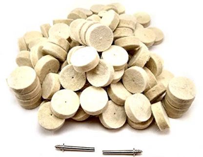 DRILAX Wool Felt Buffing Polishing Wheels 429 Compatible with Dremel Polishing Kit for Jewelry 1 inch Diameter Thick 2 Screw Mandrel 401 1/8 inch Shank Rotary Tool 102 Pieces Adapters - Attachments Diamond Hole Saws, Diamond Drill Bits, and Tools