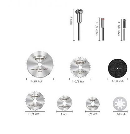 Fiberglass Reinforced Cut-Off Wheels 30 pieces for Rotary Tools Compatible with Dremel 426 Saw Blade 1/8’’ Shank Diamond Resin Cutting Discs, HSS Circular Saw Blades with Mandrels Cutting Wheels for Rotary Tools (Dremel) Diamond Hole Saws, Diamond Drill Bits, and Tools