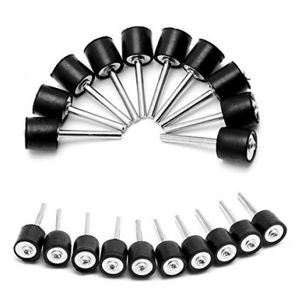 Drilax 10 Pcs 1/2″ Rubber Mandrels 1/8″ Shank For Sanding Drum Holder Sleeve Dremel Rotary Tool Adapters - Attachments Diamond Hole Saws, Diamond Drill Bits, and Tools