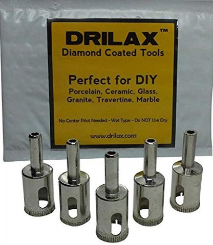 Drilax 3/4 inch Diamond Drill Bit Hole Saw Set Drilling Tool Ceramic Porcelain Tiles Glass Granite Quartz 5 Pack Diamond Hole Saw Sets Diamond Hole Saws, Diamond Drill Bits, and Tools