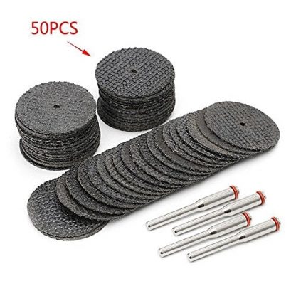 Fiberglass Reinforced Cut-off Wheels 50 Pieces 1 1/4 inch Diameter Abrasive Cutting Tool Disc with 4 Mandrels Included Rotary Discs Compatible With Dremel 426 426b Cutting Wheels for Rotary Tools (Dremel) Diamond Hole Saws, Diamond Drill Bits, and Tools
